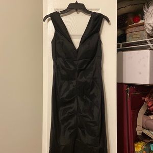 Used as bridesmaid dress once. Slimming. Black.